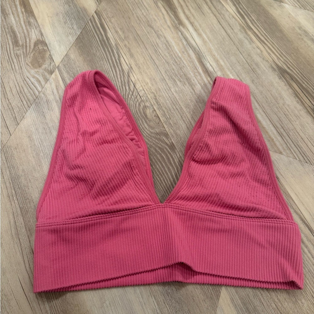 Garage Pink Ribbed Bralette